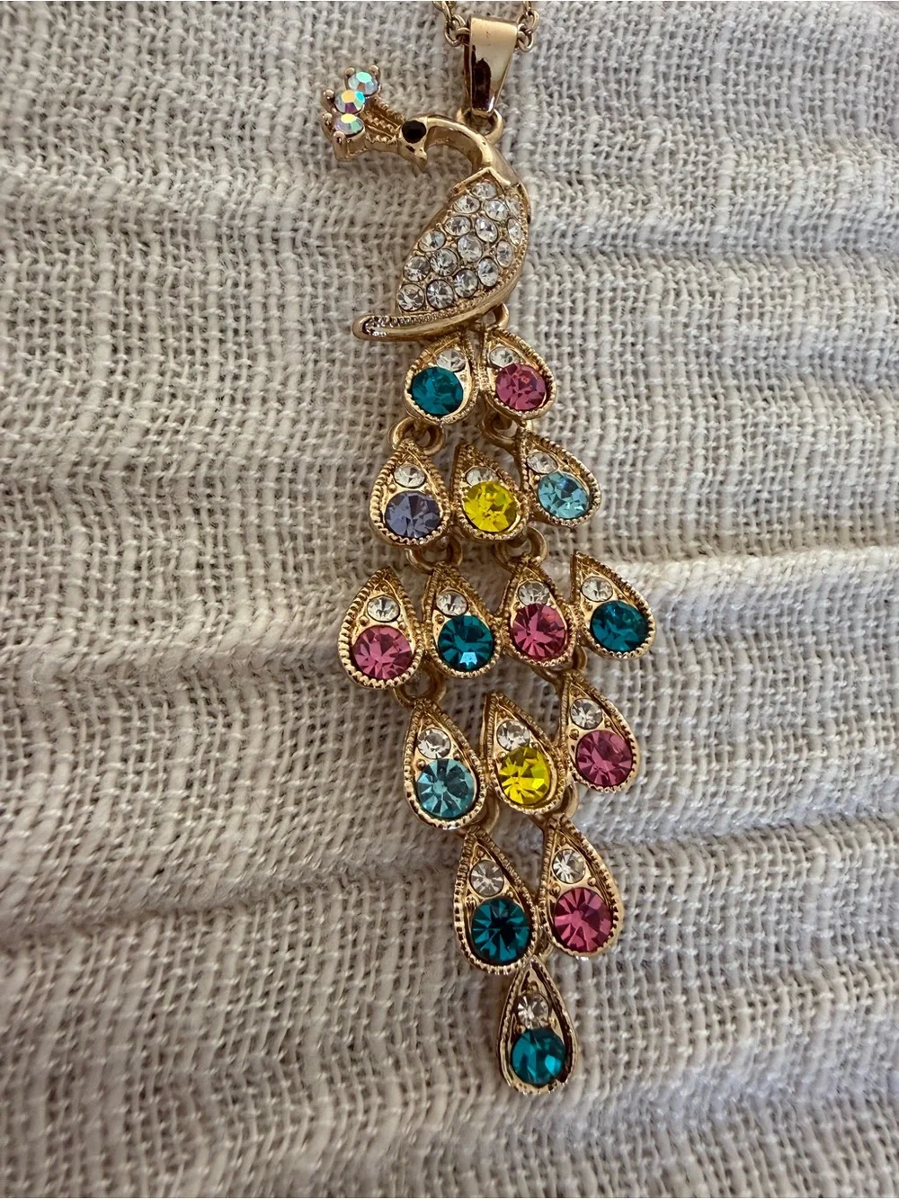 Sparkling Peacock Statement Necklace 🦚✨